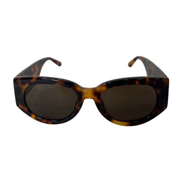 Linda Farrow Chic Brown Debbie Oval Sunglasses main image 4